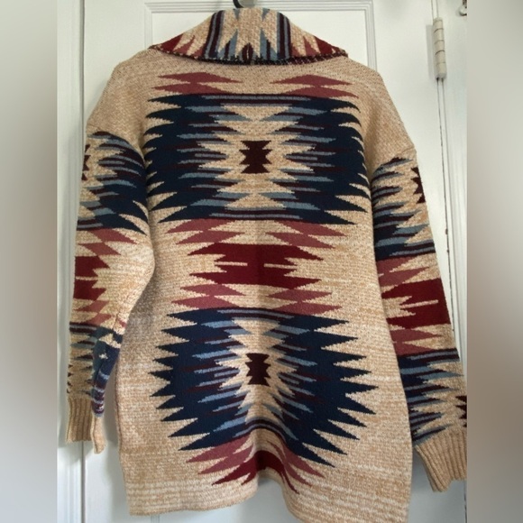 Ann French Aztec Southwestern Print Cardigan pockets, front buttons Sz: Medium - Picture 3 of 12